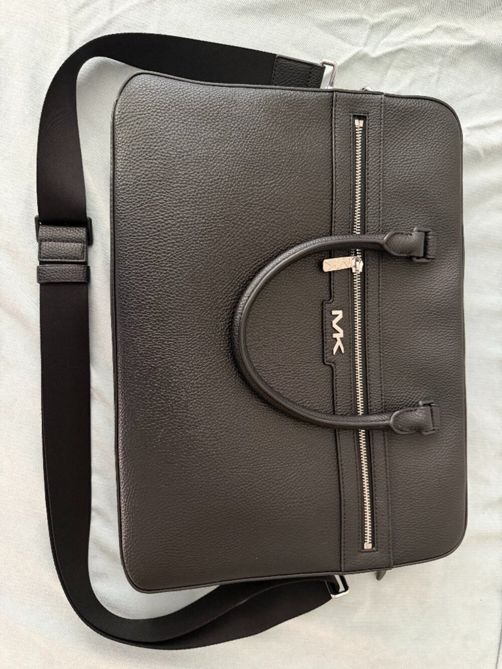 Michael Kors Varick Large Leather Briefcase Black